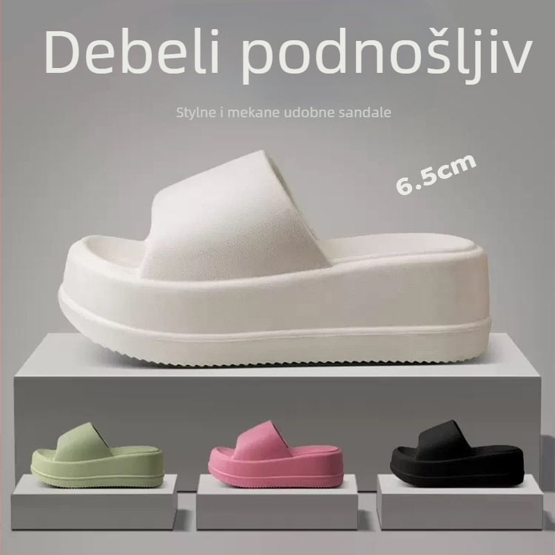 Ženske EVA papuče s debelim đonom, kvadratni vrh, jednostavan stil, MT.MIT, ljeto 2024