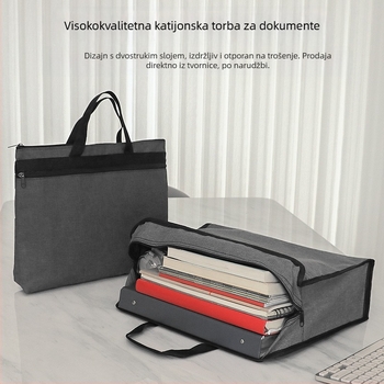 Kai Xiu torba za dokumente od kationičnog Oxford materijala, ručnog držanja, kvadratnog oblika, sa zatvaračem