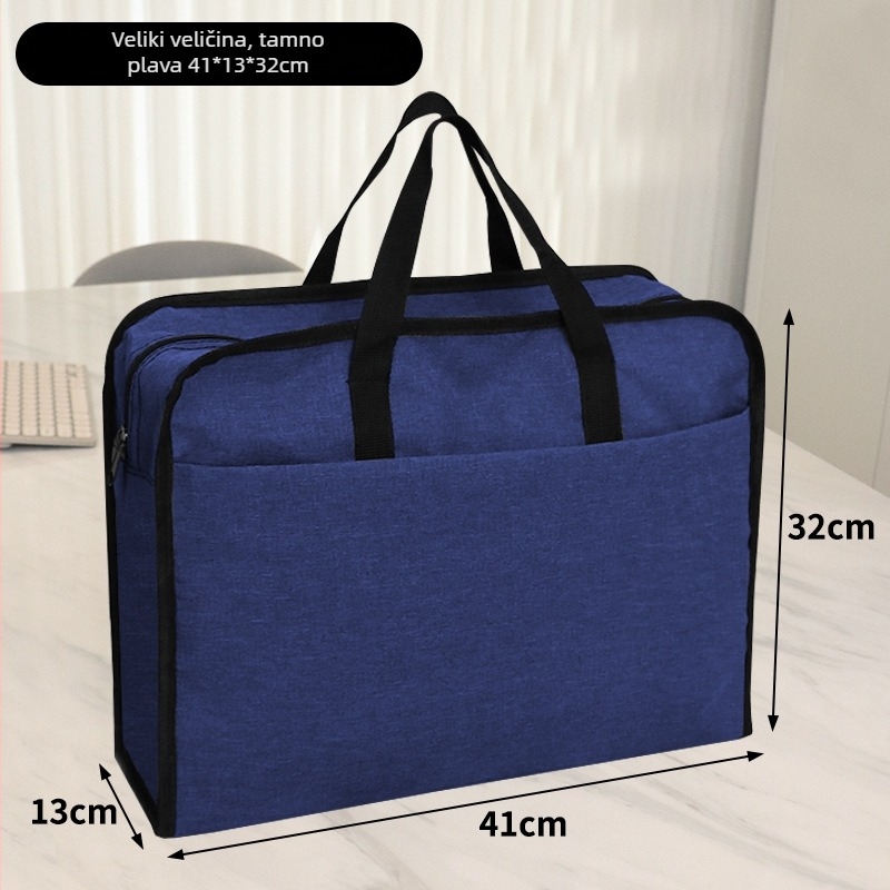 Kai Xiu torba za dokumente od kationičnog Oxford materijala, ručnog držanja, kvadratnog oblika, sa zatvaračem