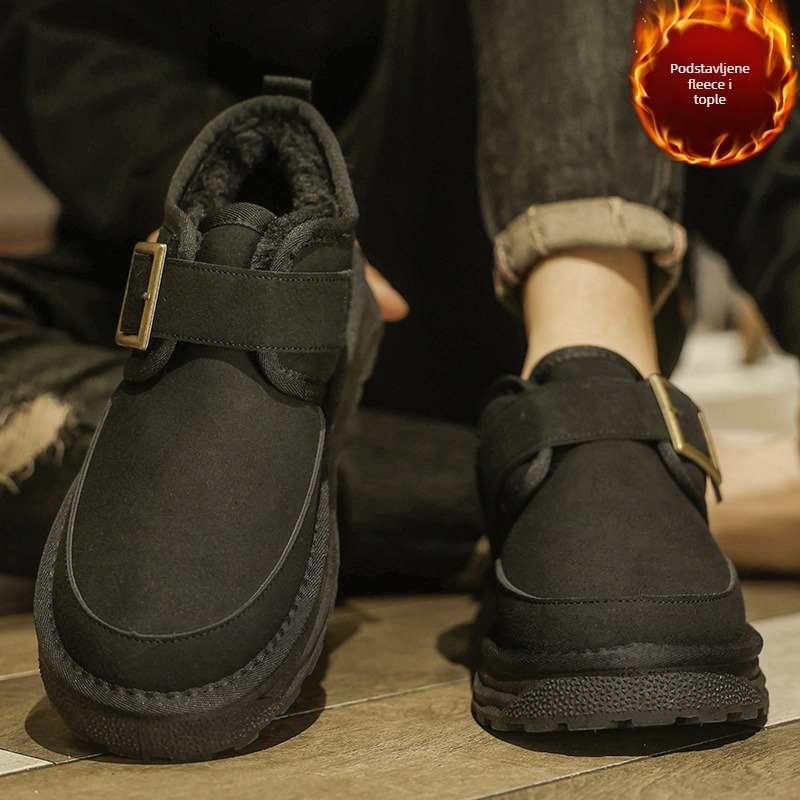 Muške čizme za snijeg - gornji dio PU, topla podstava od umjetnog kratkog krzna, potplat injekcijom, Pull-On dizajn