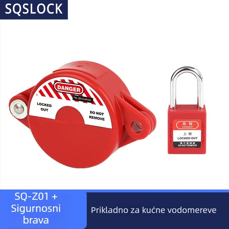 Kućna brava za plinski ventil s ručnim kolom, brava za vodomjer, kućna verzija, model Sqs-h02, nehrđajući čelik