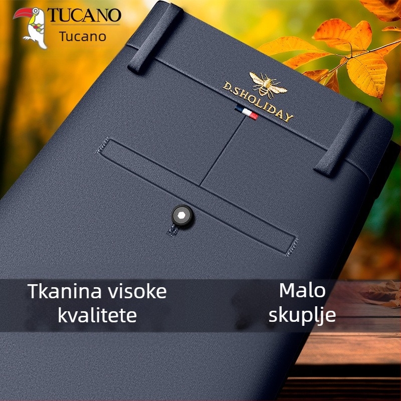 Woodpecker muške hlače za proljeće i ljeto, premium, opuštenog ravnog kroja, visoka elastičnost, otporne na nabore, bez glačanja, casual hlače