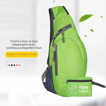 Sklopiva muška crossbody torba s tiskanim logom, od poliestera, za putovanja i slobodno vrijeme