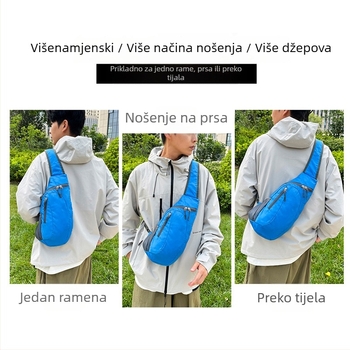 Sklopiva muška crossbody torba s tiskanim logom, od poliestera, za putovanja i slobodno vrijeme