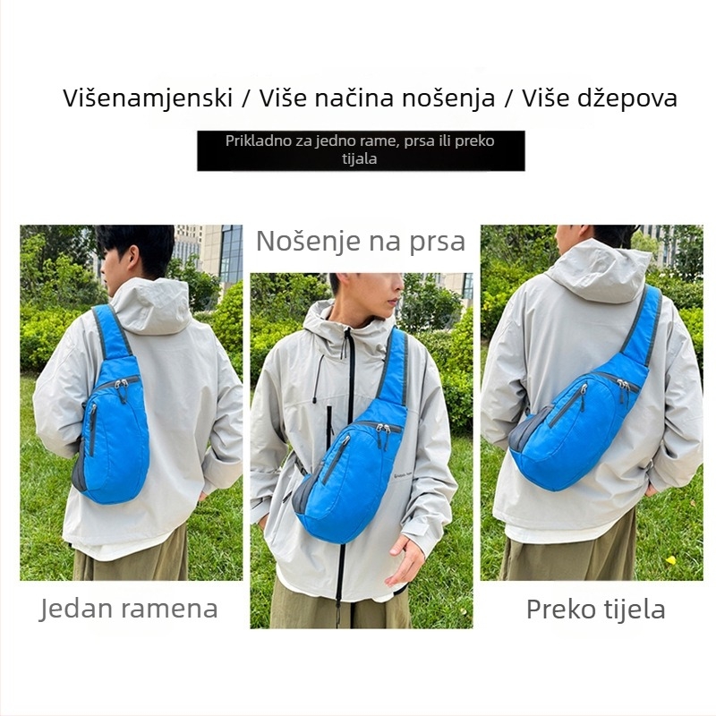 Sklopiva muška crossbody torba s tiskanim logom, od poliestera, za putovanja i slobodno vrijeme