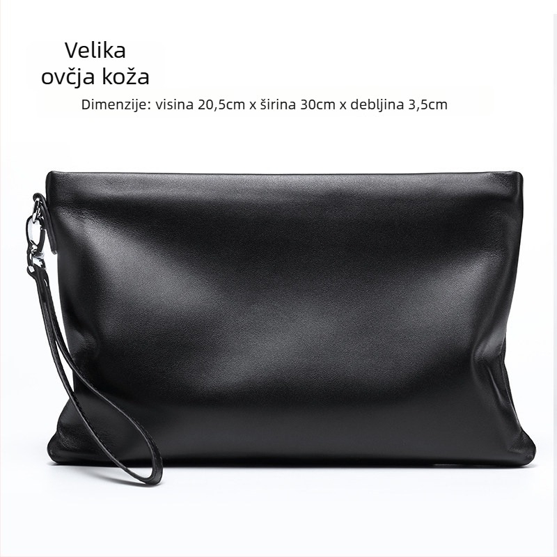 Muška kožna torbica za ruku (Stil: europsko-američki stil; Materijal: prava koža; Kožne karakteristike: ovčja koža; Funkcija: antibakterijska)