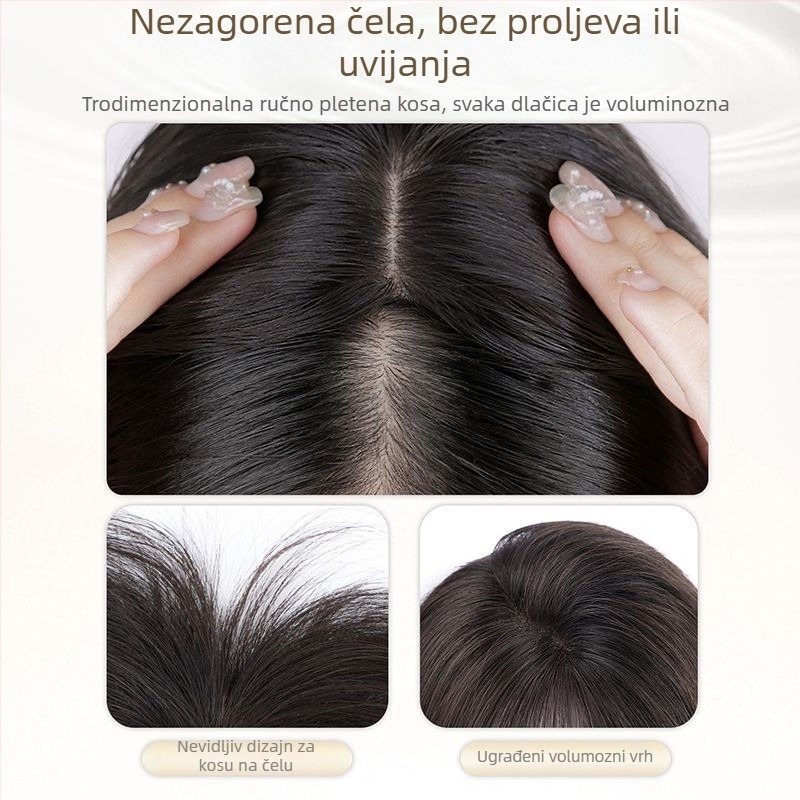 Perika s bangs u francuskom stilu – kosa od vlakana visokotemperaturnog, mehanizam obrade, ravne ili nagnute fringe, podrijetlo Henan, bez bojenja ili peglanja