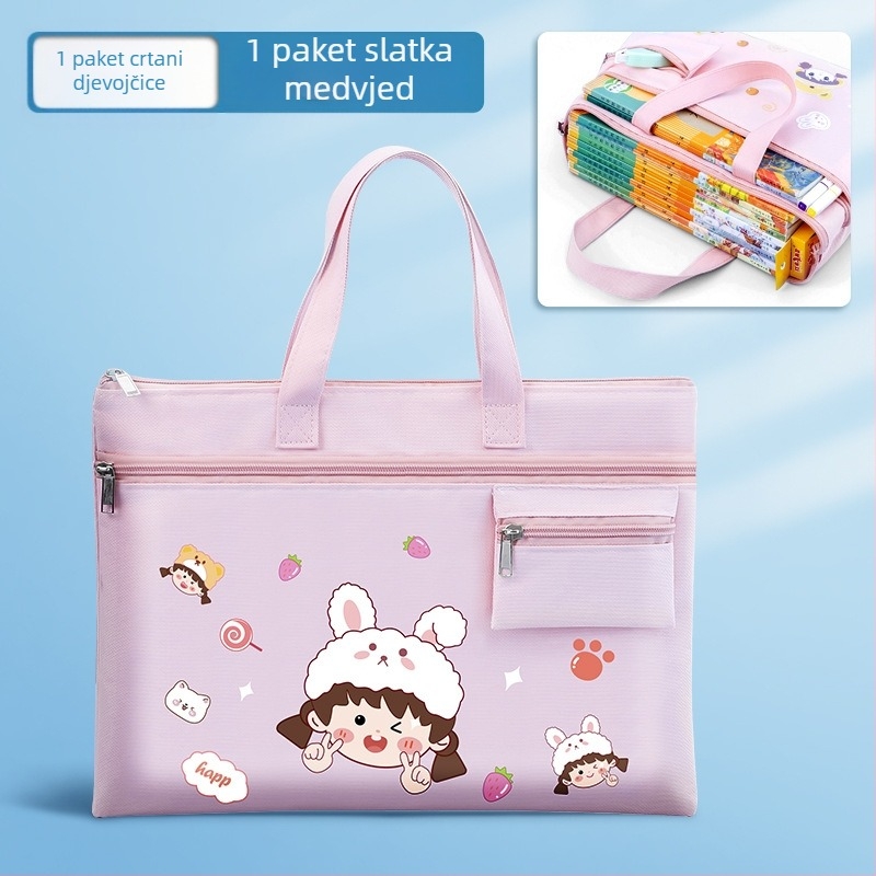 Bedome canvas školska torba, sa zatvaračem, karikatura dizajn