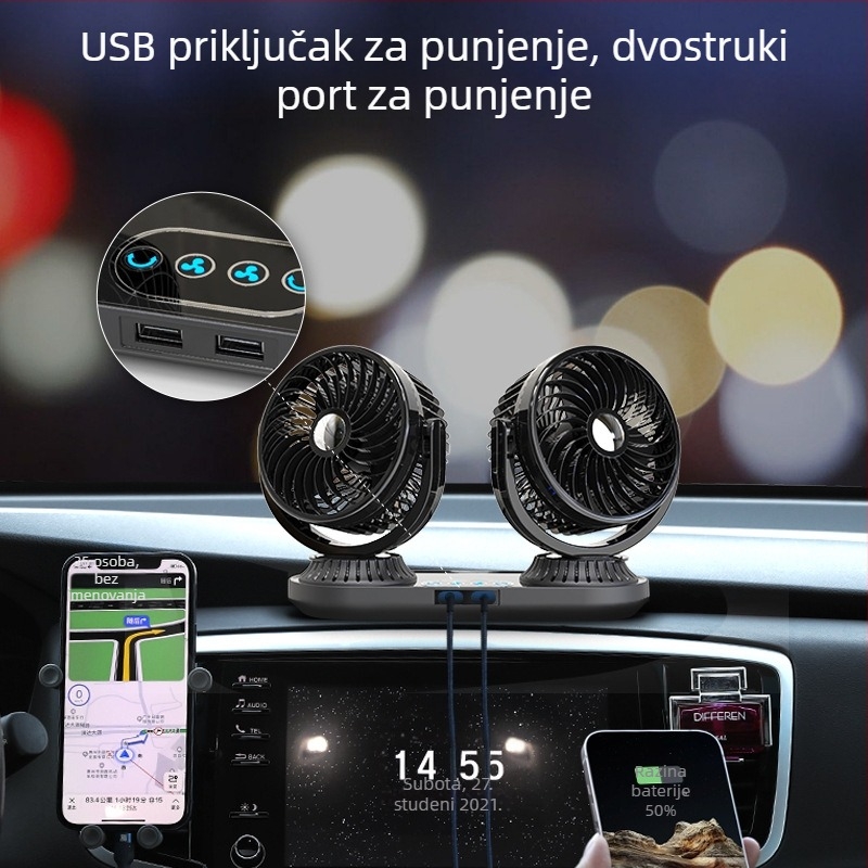 Automobilski ventilator | Model F623U, Snaga 10W, Materijali: ABS, PP, PCB, motor