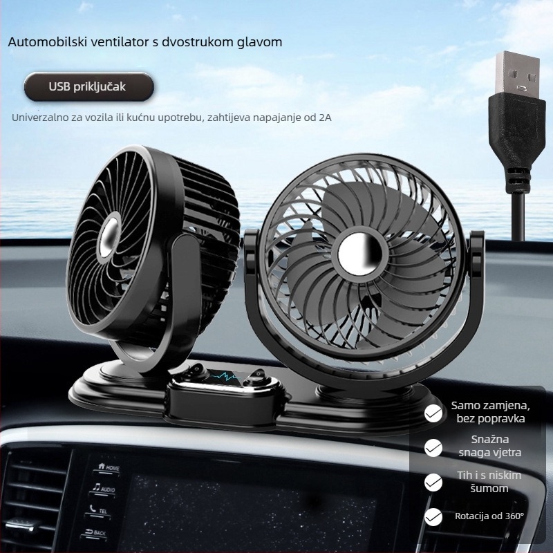 Automobilski ventilator | Model F623U, Snaga 10W, Materijali: ABS, PP, PCB, motor