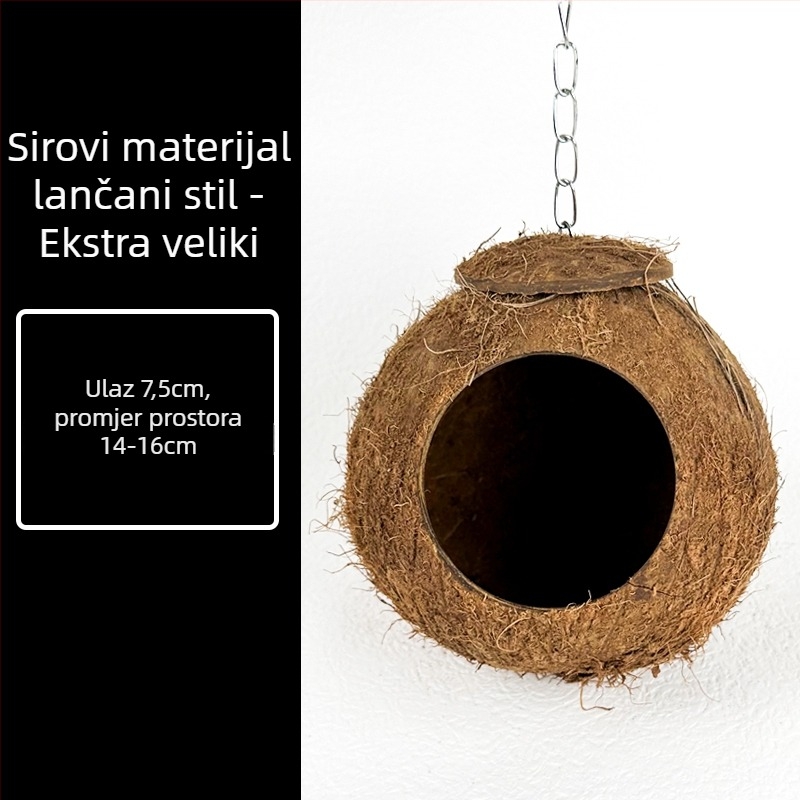 Hamster gnijezdo od kokosove ljuske – Materijal: svileno cvijeće, kružno, vodootporno, unutarnje, crtani stil