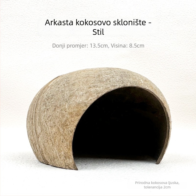 Hamster gnijezdo od kokosove ljuske – Materijal: svileno cvijeće, kružno, vodootporno, unutarnje, crtani stil