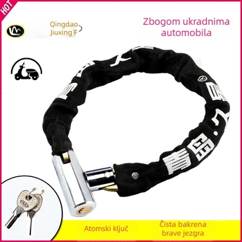 Lančana zaključavka za bicikle i motocikle s zaštitom od krađe, cilindar brave od čistog bakra, modeli 6608-1, 6610-1, 6612-1, 6615-1