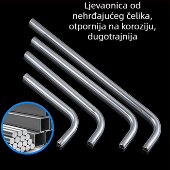 Nehrđajući čelična tuš kolona, model 5050, spiralna montaža, izlaz jednog mlaza