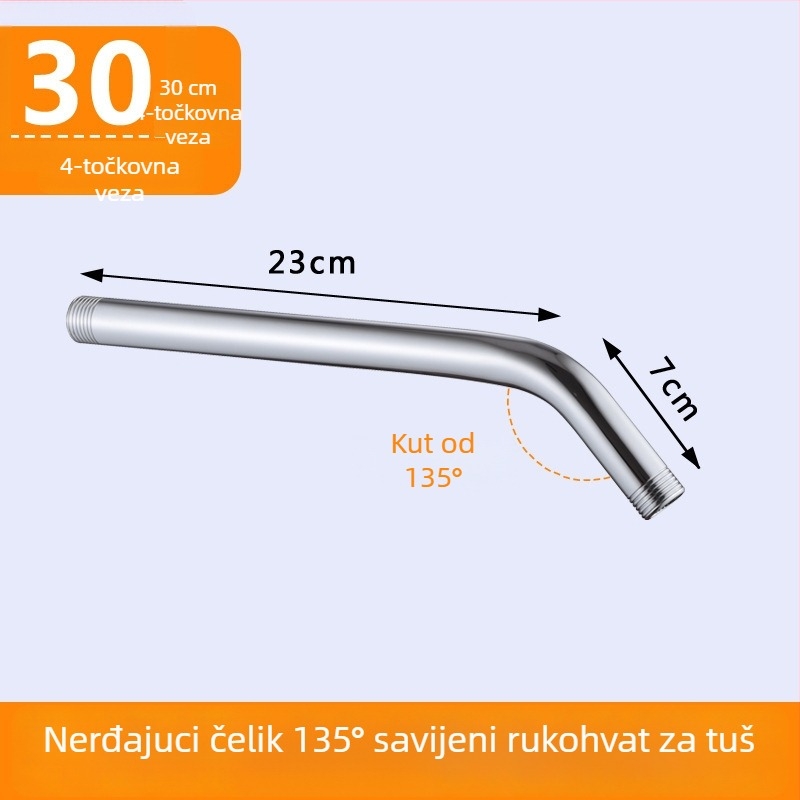 Nehrđajući čelična tuš kolona, model 5050, spiralna montaža, izlaz jednog mlaza