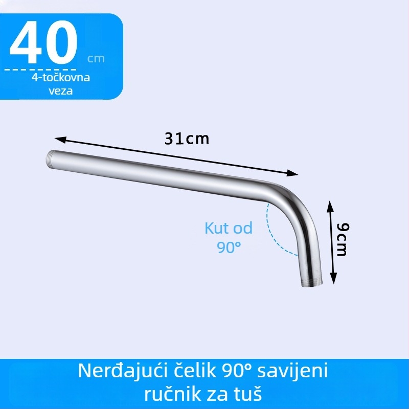 Nehrđajući čelična tuš kolona, model 5050, spiralna montaža, izlaz jednog mlaza