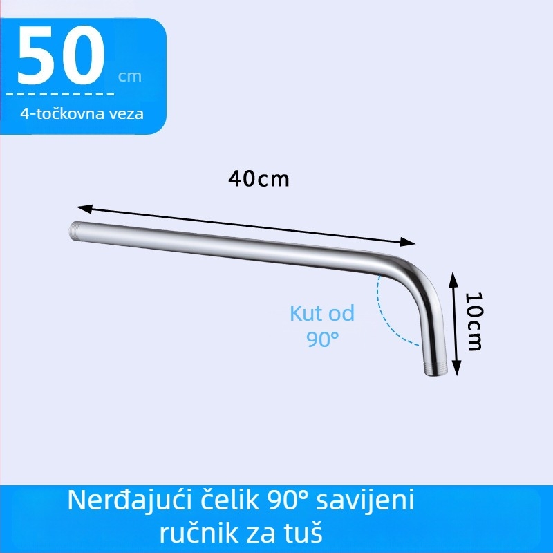 Nehrđajući čelična tuš kolona, model 5050, spiralna montaža, izlaz jednog mlaza
