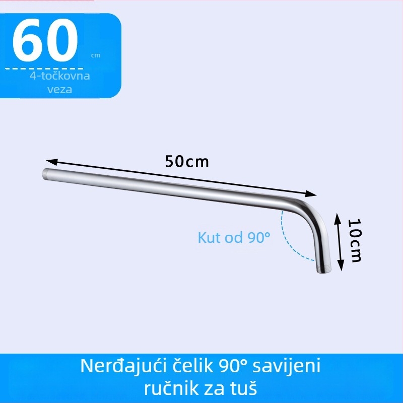 Nehrđajući čelična tuš kolona, model 5050, spiralna montaža, izlaz jednog mlaza
