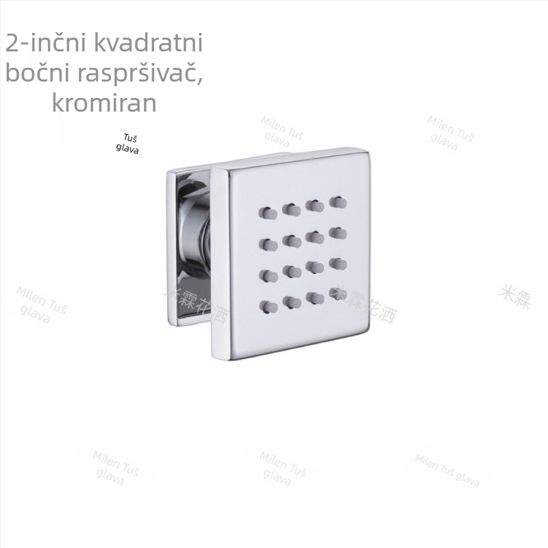 Ugrađena kvadratna ili okrugla tuš glava, rotirajuća i podesiva, od nehranjajućeg čelika, gornji raspršivač, masažna funkcija, moderni minimalistički dizajn