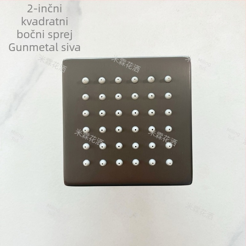 Ugrađena kvadratna ili okrugla tuš glava, rotirajuća i podesiva, od nehranjajućeg čelika, gornji raspršivač, masažna funkcija, moderni minimalistički dizajn
