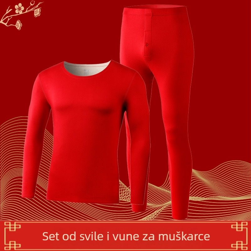 Unisex set termalnog donjeg rublja s Derong tkaninom – gornji dio s dugim rukavima i hlače, jednobojni uzorak, akril 90–95%