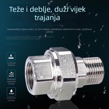 Spoj sa dvostrukim vanjskim navojem, unutarnji i vanjski navoj, 1 inč, vodni razdjelič