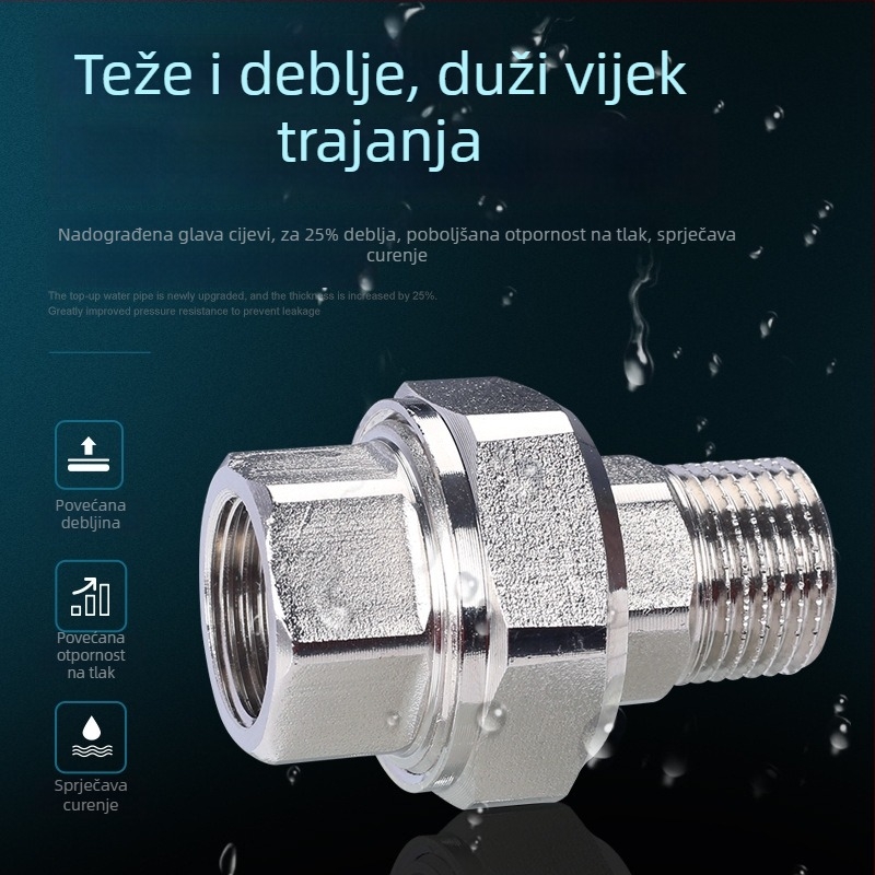 Spoj sa dvostrukim vanjskim navojem, unutarnji i vanjski navoj, 1 inč, vodni razdjelič