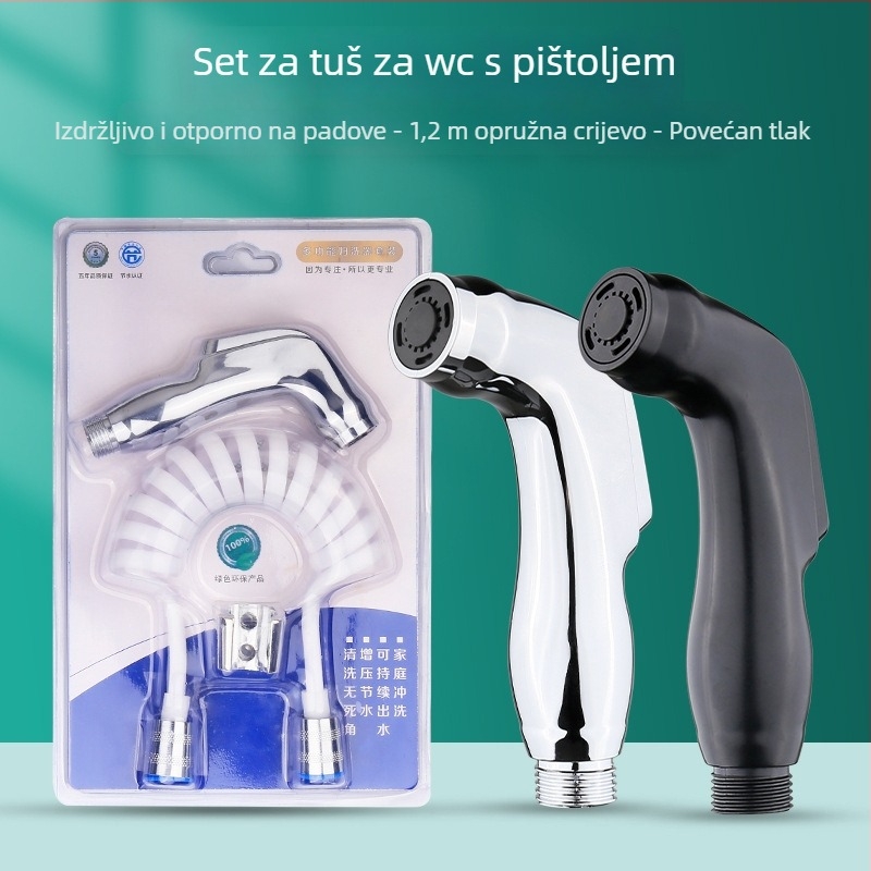Set tuš za bide s zidnim montiranjem i okruglom glavom tuša (ABS; zidni priključak; okrugla glavom tuša; ≤90°C; 0,5–1 MPa)