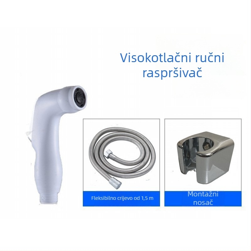 Set tuš za bide s zidnim montiranjem i okruglom glavom tuša (ABS; zidni priključak; okrugla glavom tuša; ≤90°C; 0,5–1 MPa)