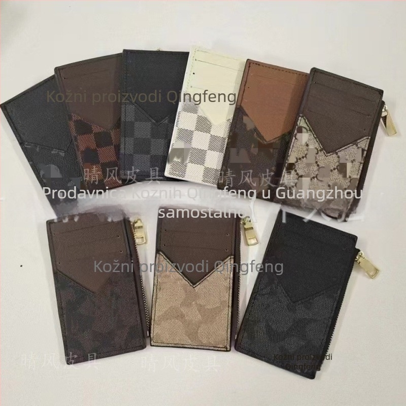 Držač kartica s višestrukim pretincima i novčanikom - PVC materijal, uzorak slova, unisex, PU podstava, funkcija pohrane