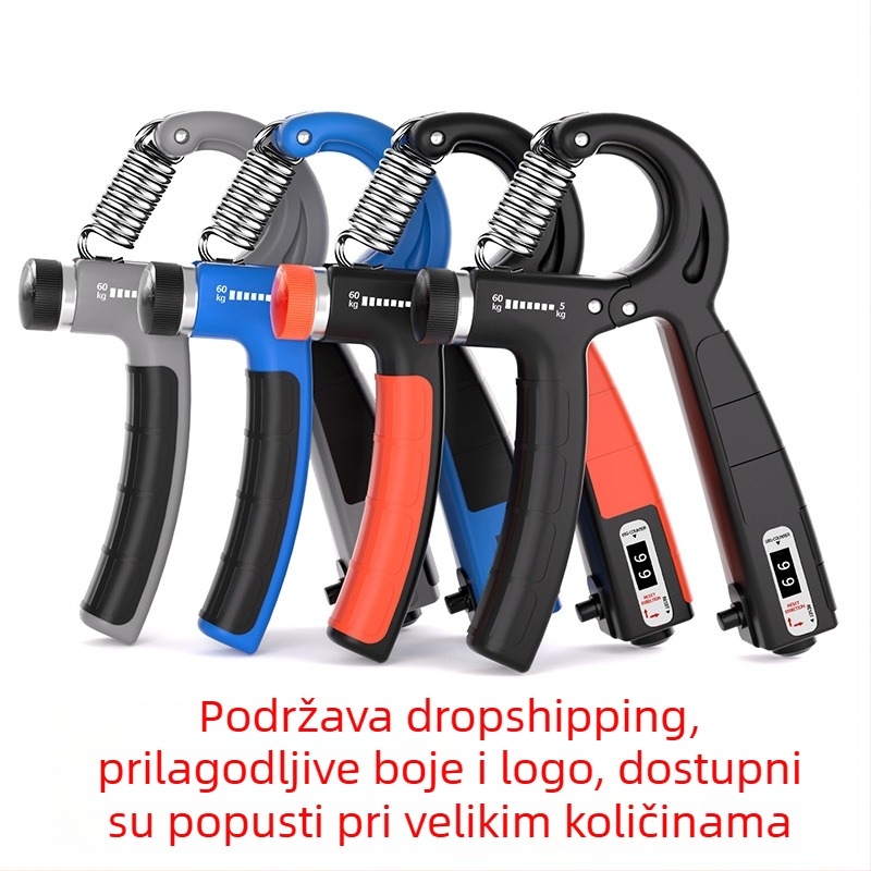 Prijenosni trenazer za jačanje stiska s gumom, prilagodljiv, otpornost 5–60 kg, PP+TPE