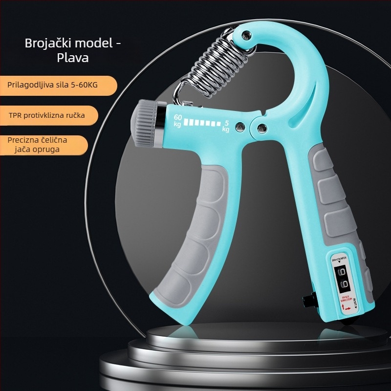 Prijenosni trenazer za jačanje stiska s gumom, prilagodljiv, otpornost 5–60 kg, PP+TPE