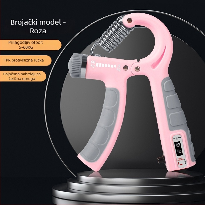 Prijenosni trenazer za jačanje stiska s gumom, prilagodljiv, otpornost 5–60 kg, PP+TPE