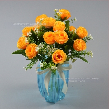 Yu Chen svilene ruže buket — umjetne ruže, stilizirane stabljike injekcijskim oblikovanjem
