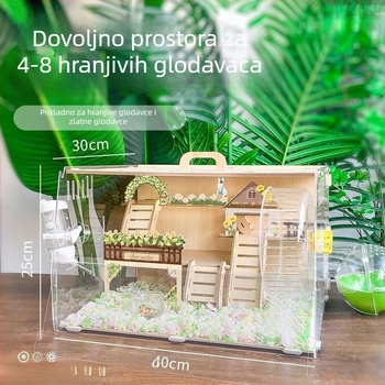Drvena kavez za hrčka, oblik sira, unutarnja upotreba, minimalistički stil, zabava