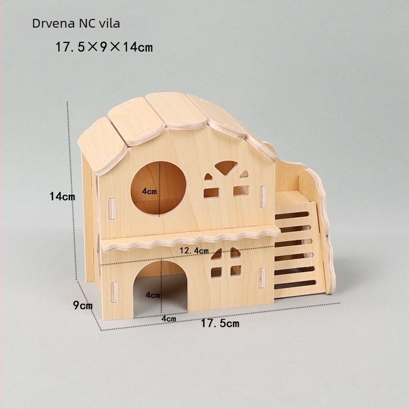 Hamsterovo gnijezdo – okruglo drveno utočište, vodootporno, crtani stil (Materijal: Silk flower; Oblik: Okrugla; Funkcija: Vodootporna; Stil: Crtani; Objekt: Hamster)