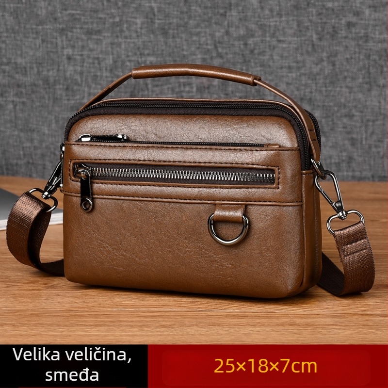 Muška torbica preko ramena, urbani jednostavan stil, PU materijal, podstava od poliestera, geometrijski uzorak, brend Kati kangaroo