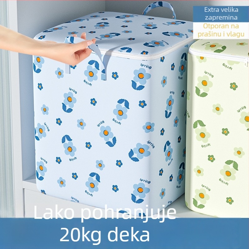 Torba za pohranu pokrivača, kubičnog oblika, od netkanog materijala, višefunkcionalna, model CX1108, cvjetni uzorak