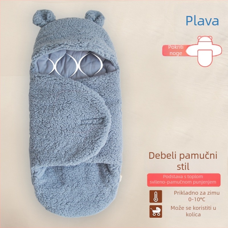 Deka za zagrljaj za bebe s polarnim fleesom, punjenje od pamuka, jednobojna, za dojenčad i djecu 1–3 godine