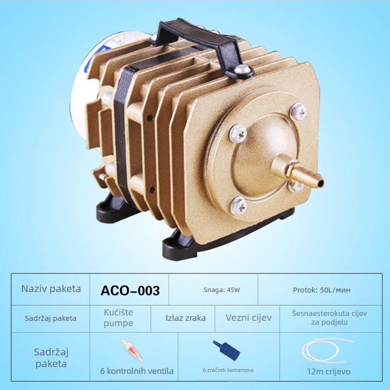 Elektromagnetska zračna pumpa za jezero i uzgajanje riba — Brend SUNSUN/Sensen; Težina: 5; Buka: 50 dB; Napajanje: AC