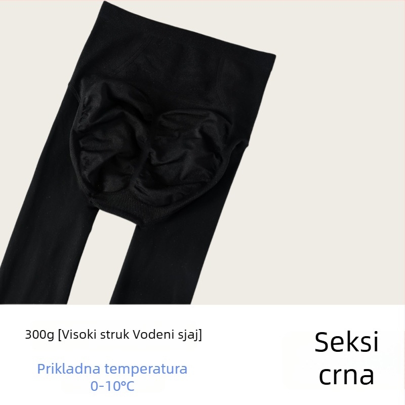Najlon čarape s flis podstavom, debele, visok struk, podizanje stražnjice, oblikovanje nogu, zimske čarape