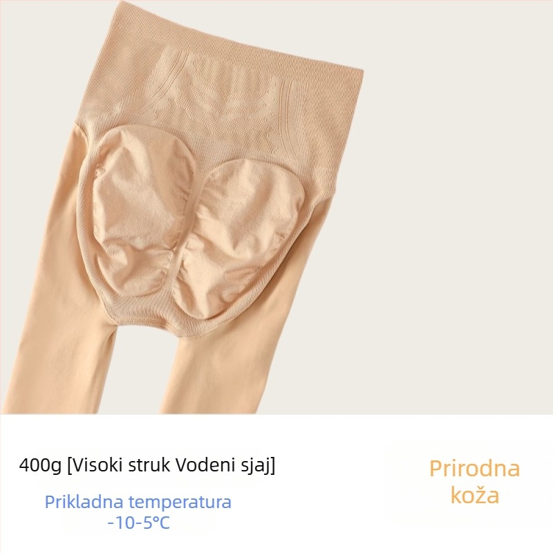 Najlon čarape s flis podstavom, debele, visok struk, podizanje stražnjice, oblikovanje nogu, zimske čarape