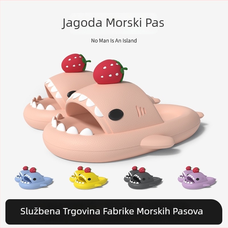 Dječje EVA japanke s dizajnom jagoda-ajkula, unisex, za uzrast 1–12 godina, za proljeće i ljeto
