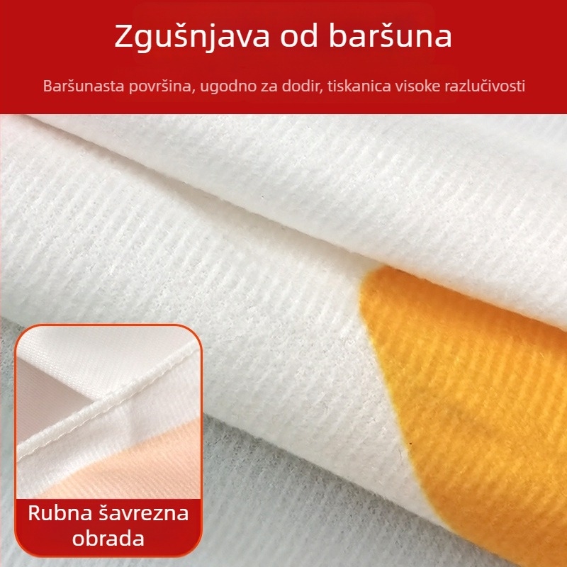 Laneni goblen u modernom minimalističkom stilu, digitalni prijenos topline otiska, pravokutni oblik, prilagodljiv za dnevni boravak i spavaću sobu