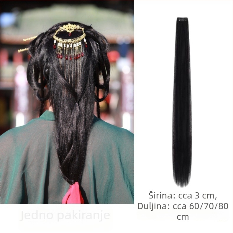 Yolimei uljna ravna perika — staro Hanfu stil, volumen, duga kosa, sredina, vlakna visoke temperature