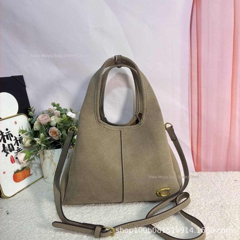 Tote torba od velura s matnom kožom, euro-američki retro stil, podstava Oxford tkanine