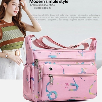 Ženska crossbody torbica s više pretinaca (Oxford platno; za slobodno vrijeme i putovanja; pretinac za mobitel; dimenzije 17×25×9 cm)
