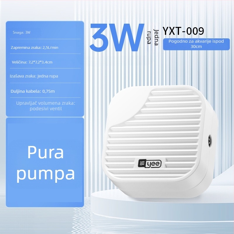 yee Pumpa za kisik za akvarij – tihi aerator, 0,5 kg težine, za kućnu upotrebu