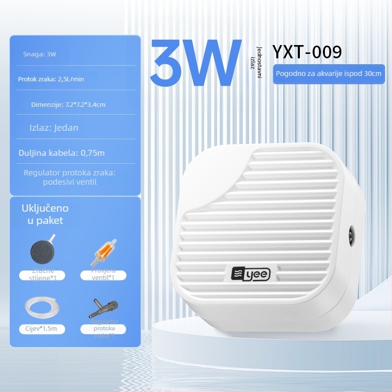 yee Pumpa za kisik za akvarij – tihi aerator, 0,5 kg težine, za kućnu upotrebu