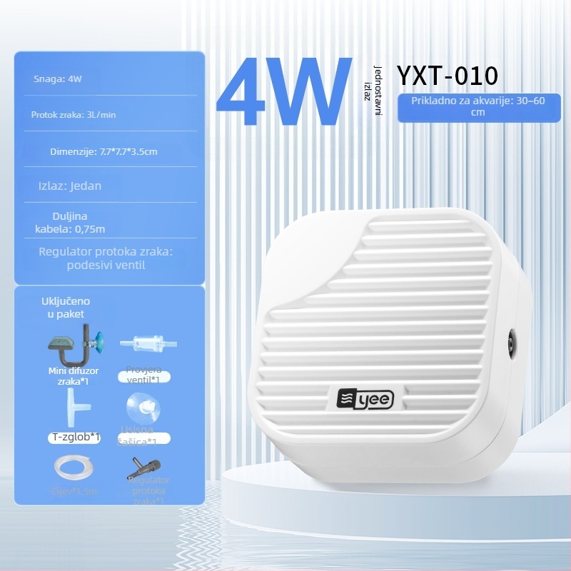 yee Pumpa za kisik za akvarij – tihi aerator, 0,5 kg težine, za kućnu upotrebu